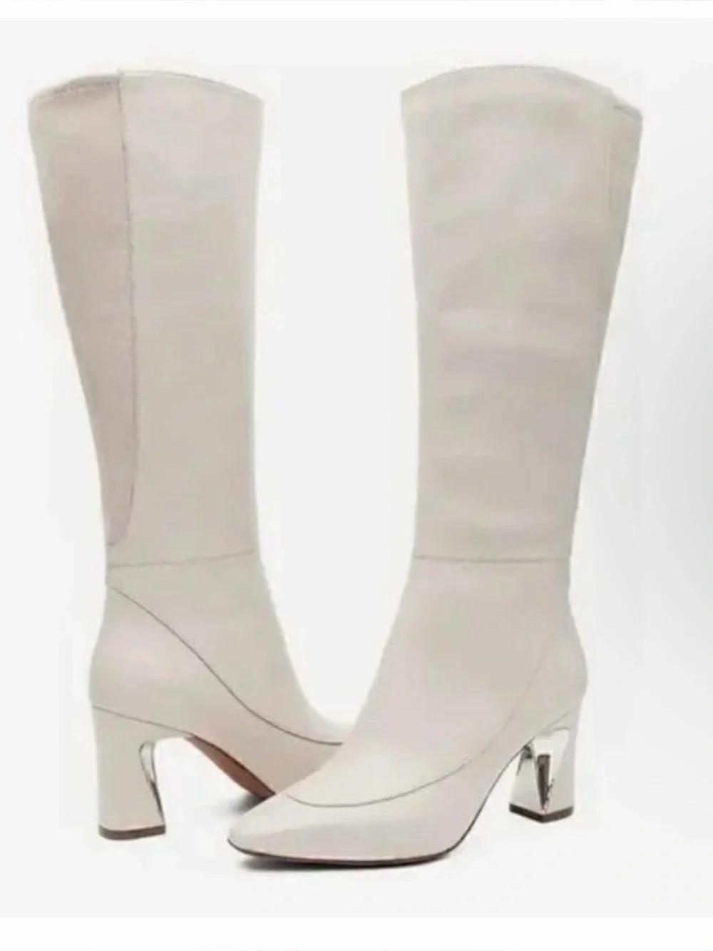 Linea Paolo Women’s cream leather Jamie knee high boots. NWT Size 9 MSRP $280